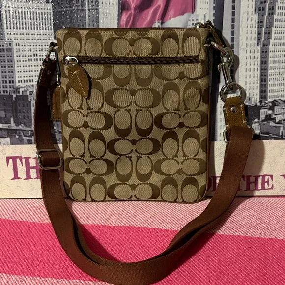 Coach Brown Signature Canvas Crossbody Bag - Picture 2 of 8